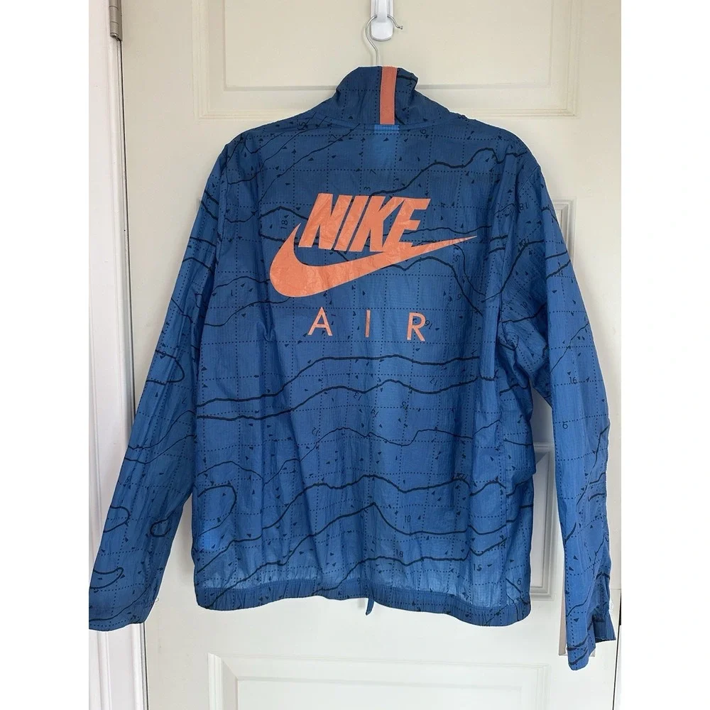 Nike Men's Size M‎ Air Jacket Water Resistant Blue Orange Lightweight DN2112-407